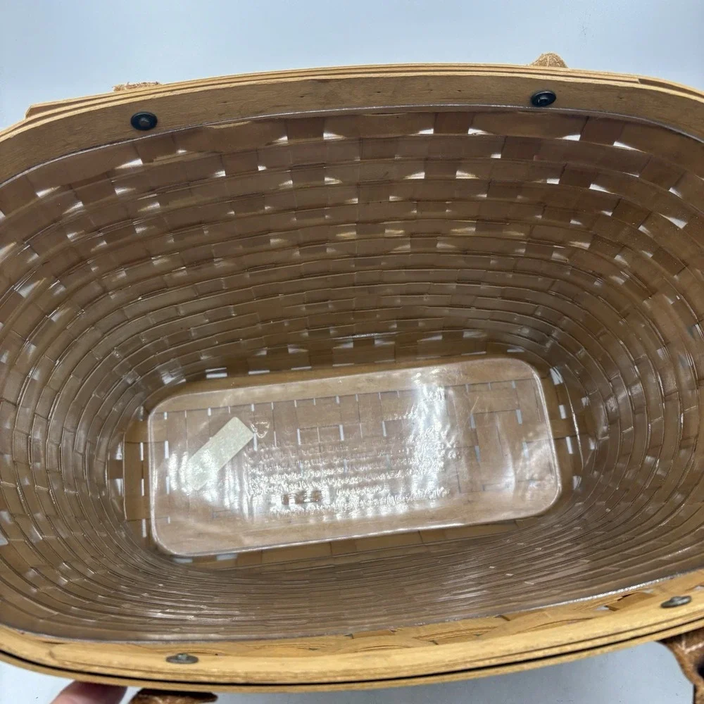 Longaberger Basket Large Boardwalk Picnic Tote Beach with Plastic Protector